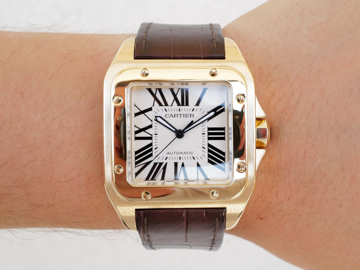 Швейцарський годинник Cartier Santos 100 XL 18K Yellow Gold