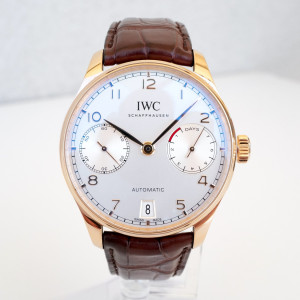 Швейцарський годинник IWC Portugieser Automatic 7 Days Power Reserve 18K Rose Gold Silver Dial 42