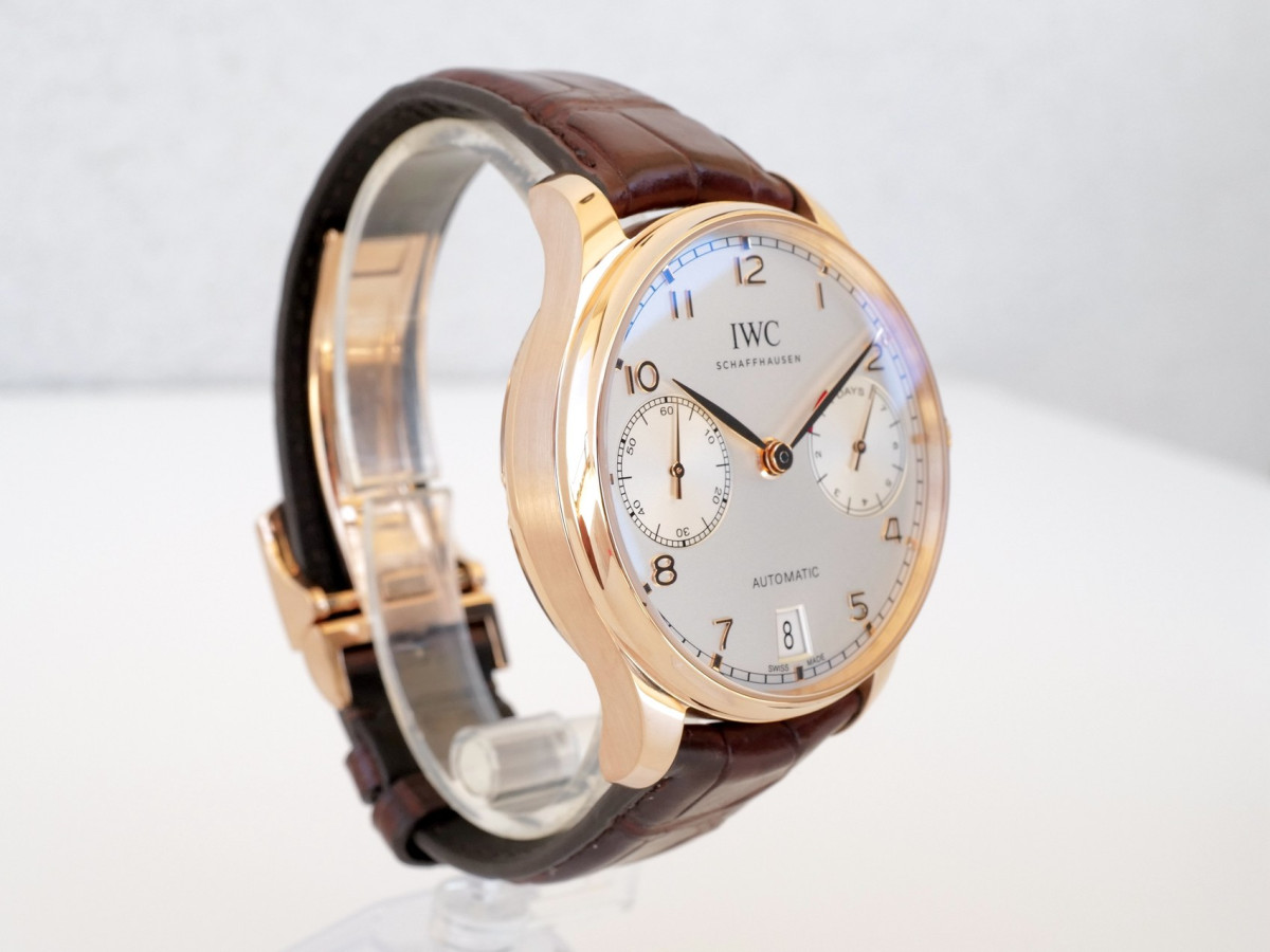 Швейцарський годинник IWC Portugieser Automatic 7 Days Power Reserve 18K Rose Gold Silver Dial 42
