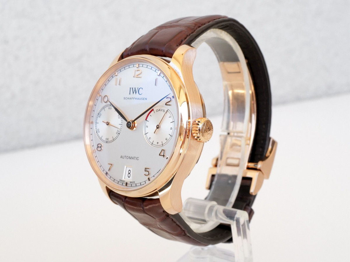 Швейцарський годинник IWC Portugieser Automatic 7 Days Power Reserve 18K Rose Gold Silver Dial 42