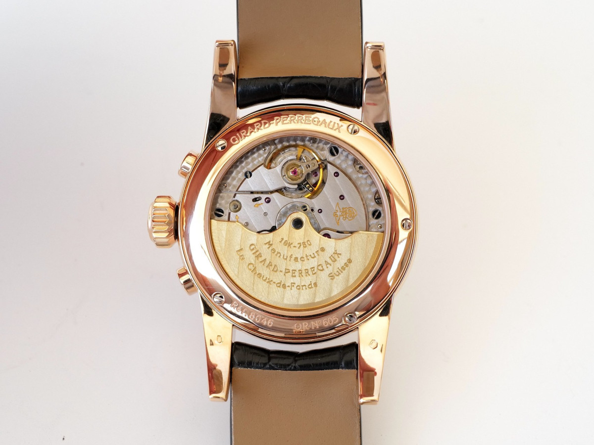 Швейцарские часы Girard-Perregaux 1966 Automatic Skeleton Chronograph 18K Rose Gold Diamonds