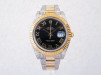 Swiss watch Rolex Datejust II Iced Out Diamonds Oyster 18K Yellow Gold Steel Black Roman Dial