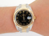 Swiss watch Rolex Datejust II Iced Out Diamonds Oyster 18K Yellow Gold Steel Black Roman Dial