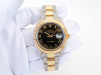 Swiss watch Rolex Datejust II Iced Out Diamonds Oyster 18K Yellow Gold Steel Black Roman Dial