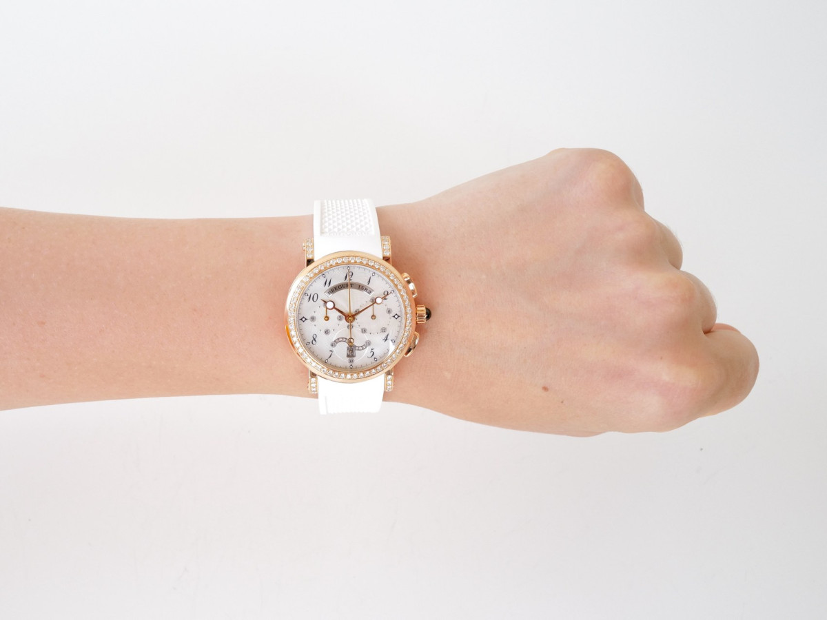 Swiss watch Breguet Marine Chronograph 18K Rose Gold MOP Dial Diamonds 35