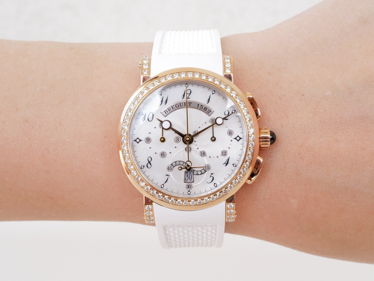 Swiss watch Breguet Marine Chronograph 18K Rose Gold MOP Dial Diamonds 35
