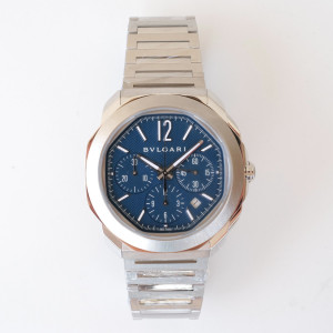 Швейцарський годинник Bulgari Octo Roma Chronograph Blue Dial 42 (2024)