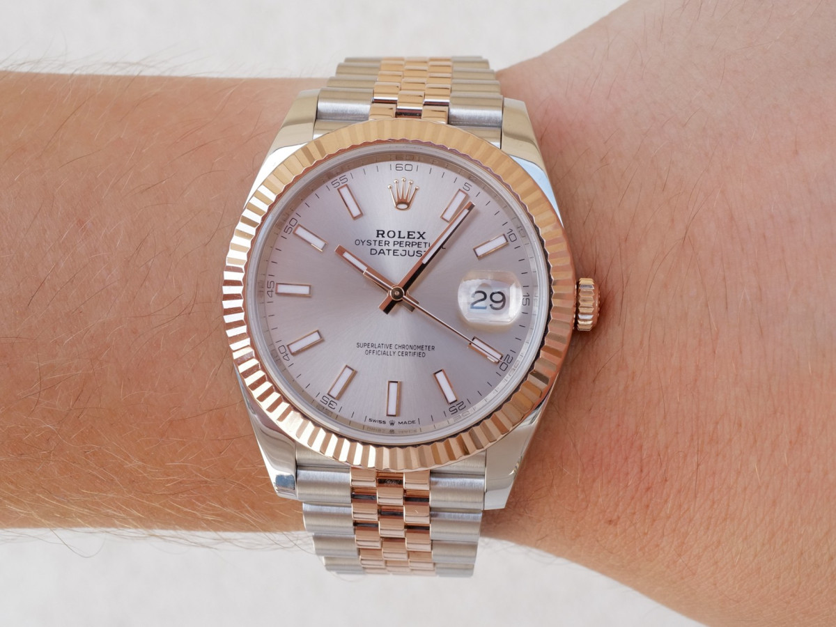 Швейцарський годинник Rolex Datejust 41 Jubilee Steel 18K Rose Gold Sundust Dial (2020)