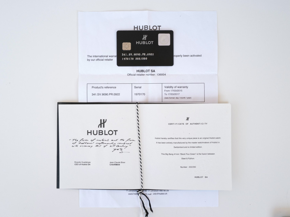 Swiss watch Hublot Big Bang Black Fluo 41 Limited Edition of 250