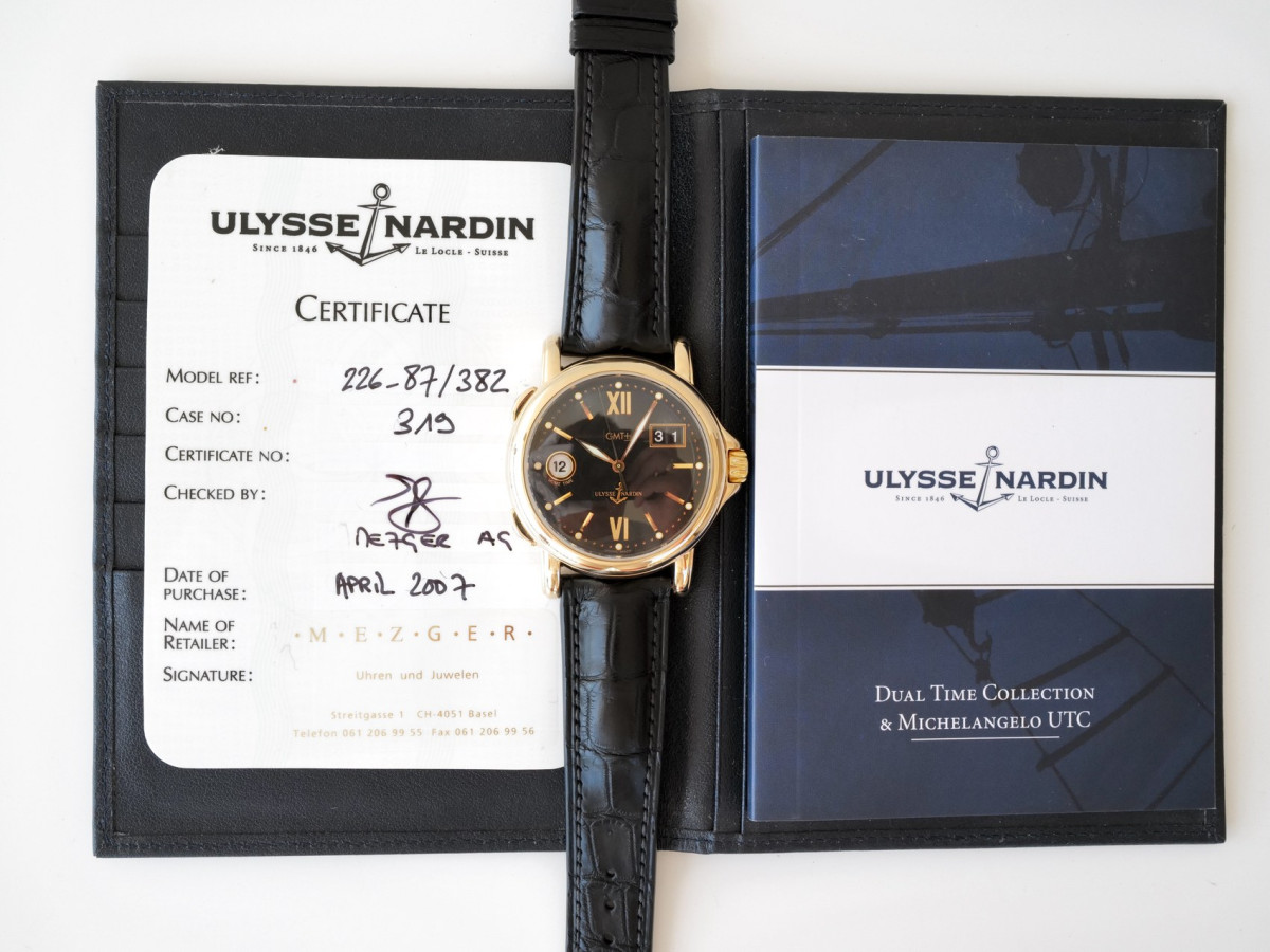 Швейцарський годинник Ulysse Nardin Dual Time GMT Big Date 18K Rose Gold 40