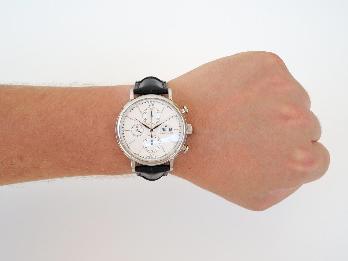 Швейцарские часы IWC Portofino Chronograph Silver Dial 42