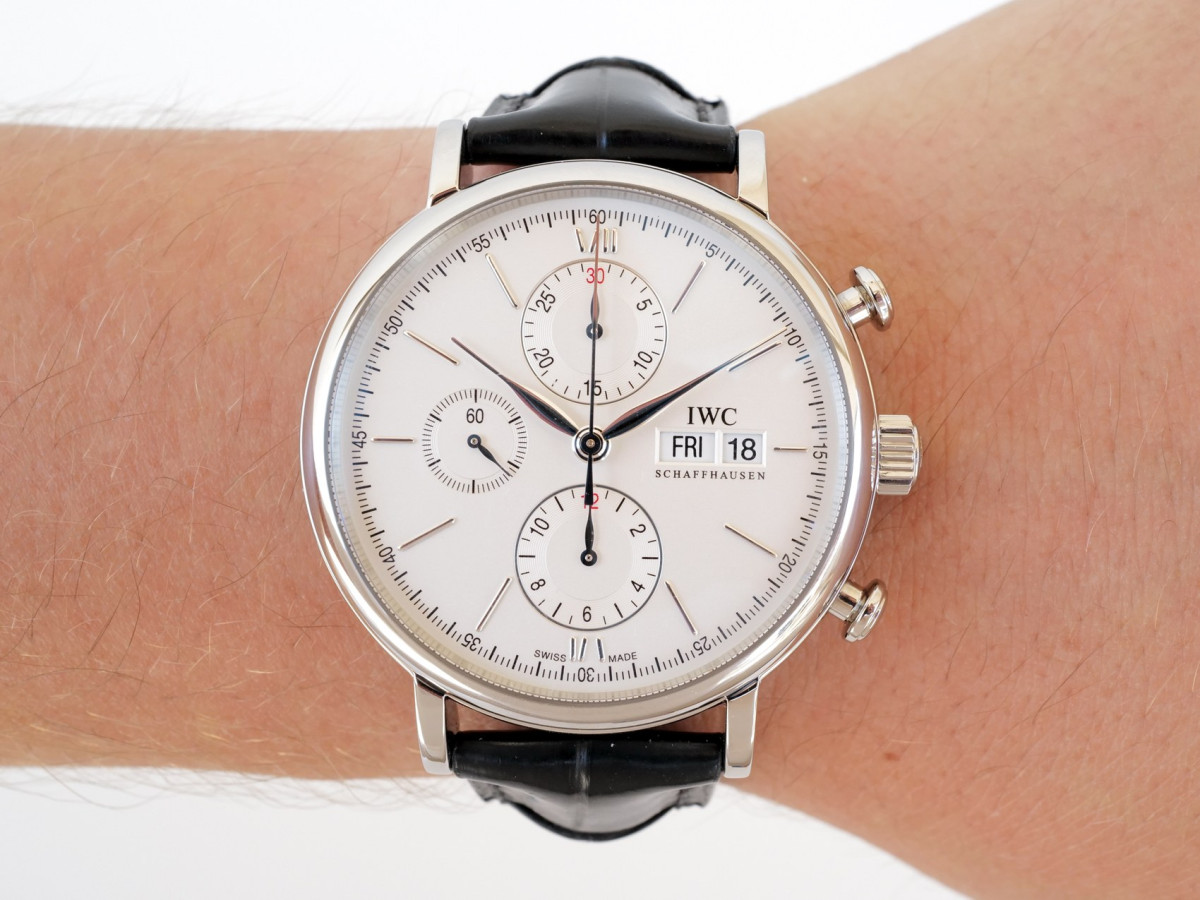 Швейцарские часы IWC Portofino Chronograph Silver Dial 42