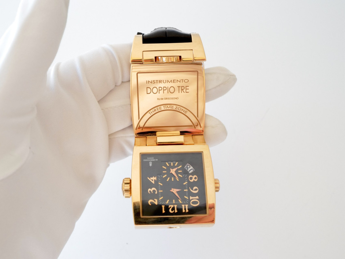 Швейцарские часы De Grisogono Instrumento Doppio Tre 18K Rose Gold