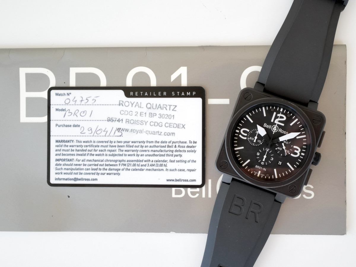 Швейцарський годинник Bell & Ross Carbon Chronograph BR 01-94