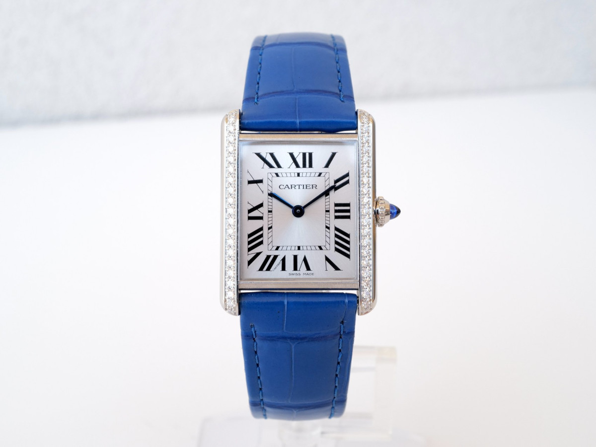 Швейцарський годинник Cartier Tank Must Large Steel Diamonds Quartz