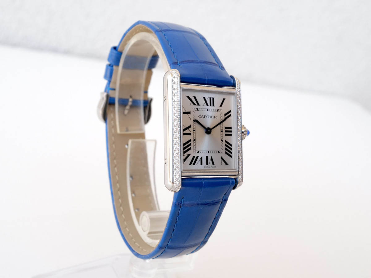 Швейцарський годинник Cartier Tank Must Large Steel Diamonds Quartz