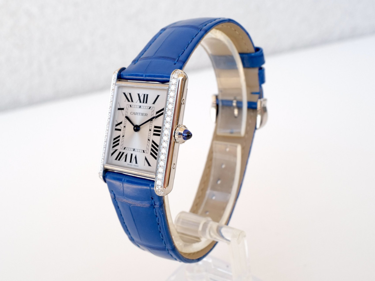 Швейцарський годинник Cartier Tank Must Large Steel Diamonds Quartz