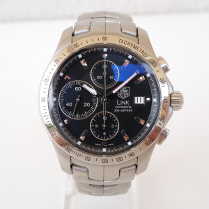 Швейцарський годинник Tag Heuer Link Calibre 16 Chronograph Black Dial 42