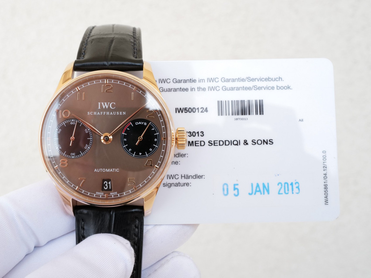 Швейцарские часы IWC Portugieser Automatic 7 Days Power Reserve Boutique Edition 18K Rose Gold 42