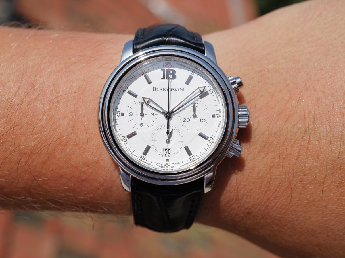 Швейцарський годинник Blancpain Leman Chronograph White Dial 38