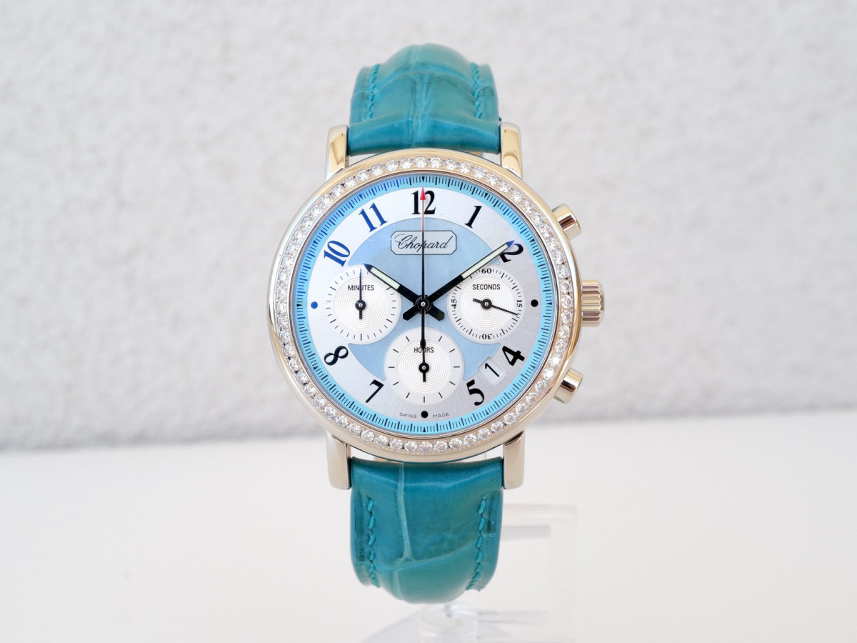 Швейцарские часы Chopard Mille Miglia Elton John Chronograph Limited Edition MOP Dial Diamonds Steel White Gold 39