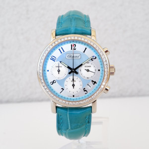 Швейцарские часы Chopard Mille Miglia Elton John Chronograph Limited Edition MOP Dial Diamonds Steel White Gold 39