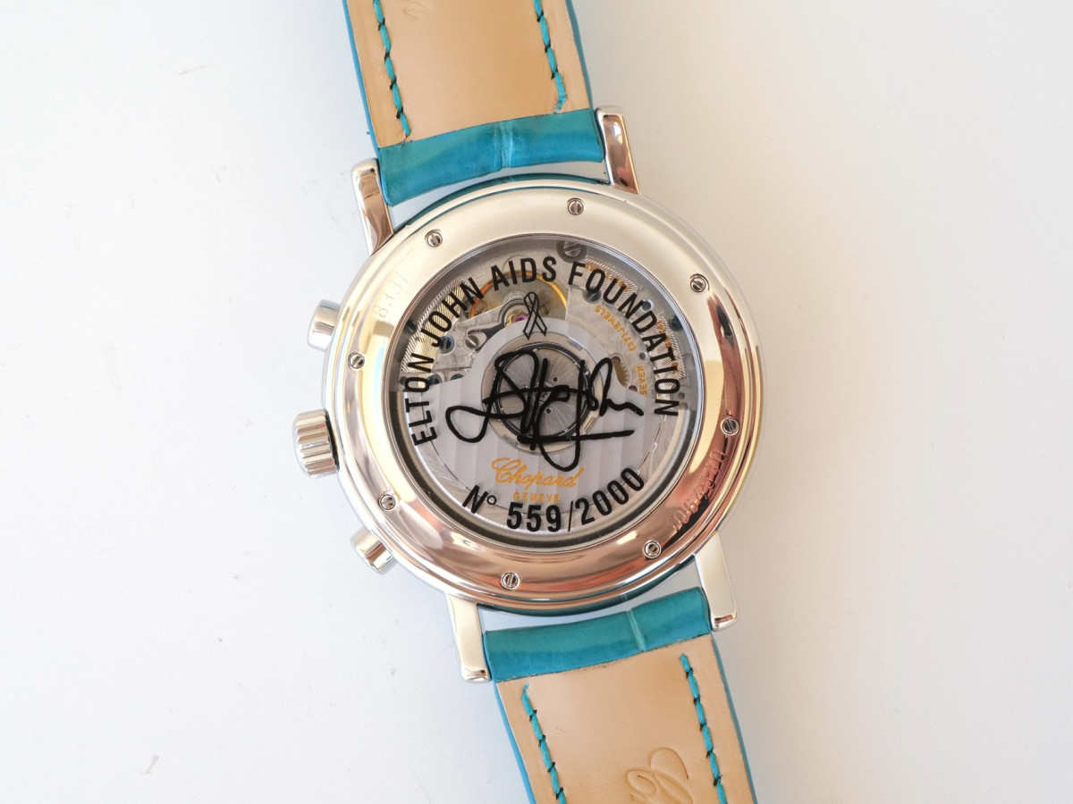 Швейцарские часы Chopard Mille Miglia Elton John Chronograph Limited Edition MOP Dial Diamonds Steel White Gold 39