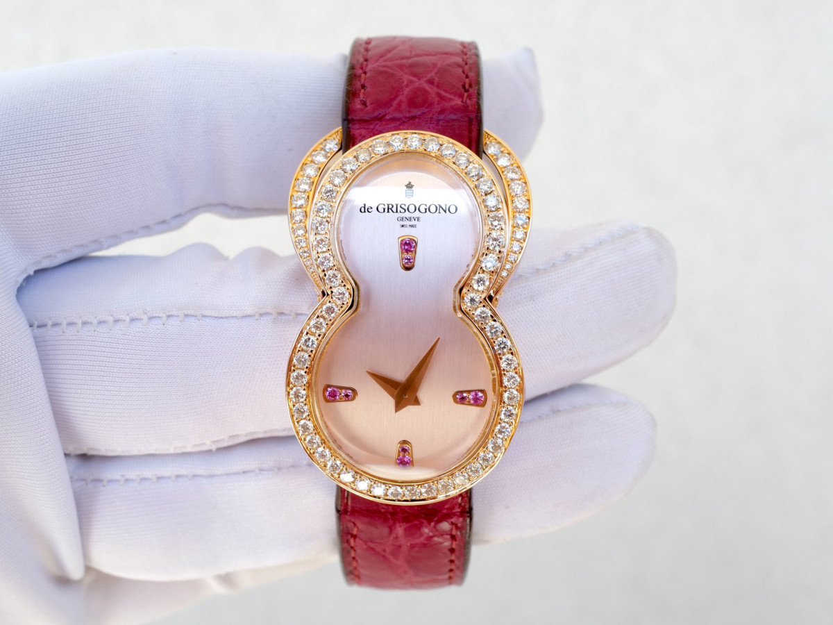 Швейцарские часы De Grisogono Be Eight 18K Rose Gold Diamonds Sapphires