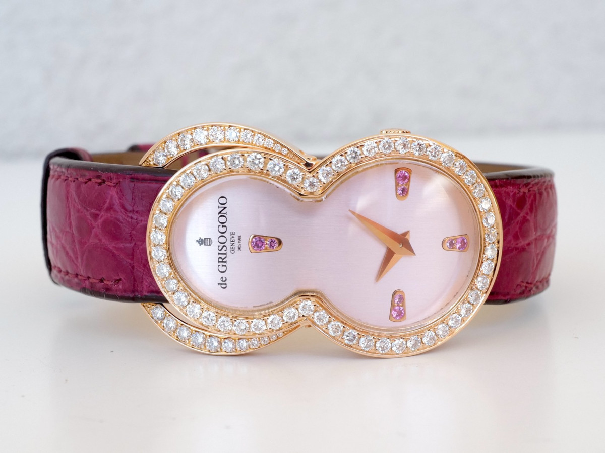 Швейцарские часы De Grisogono Be Eight 18K Rose Gold Diamonds Sapphires