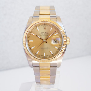 Швейцарський годинник Rolex Datejust 36 Oyster Steel Gold Champagne Dial