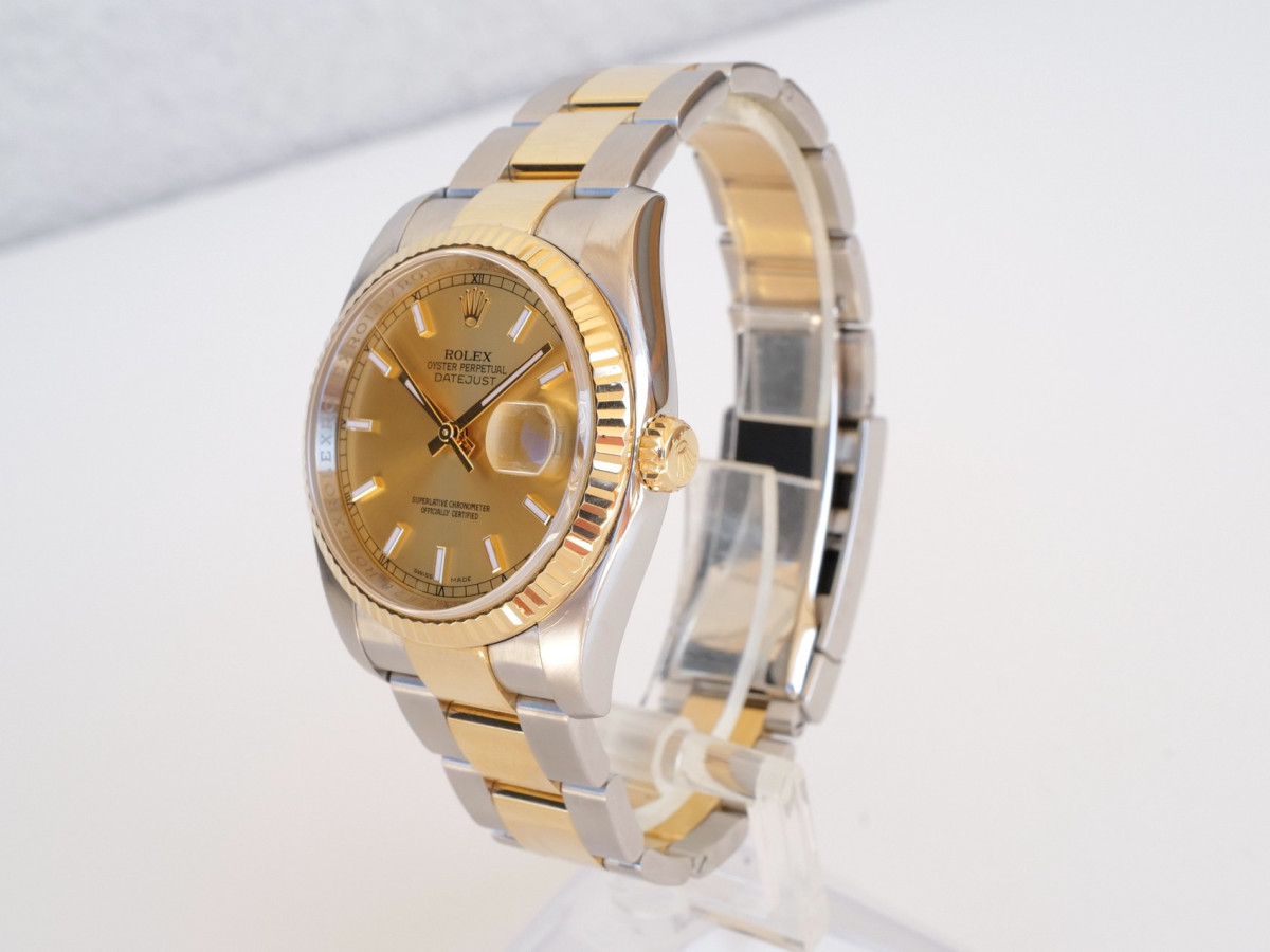 Швейцарские часы Rolex Datejust 36 Oyster Steel Gold Champagne Dial