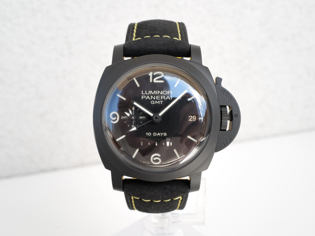Швейцарський годинник Panerai Luminor 1950 10 Days GMT Power Reserve Black Ceramic 44