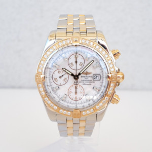 Швейцарський годинник Breitling Chronomat Evolution 18K Rose Gold Steel MOP Diamonds 44