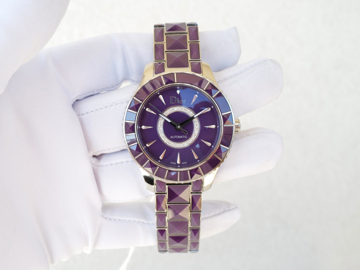 Swiss watch Dior Christal Automatic Diamonds Purple Sapphire 38
