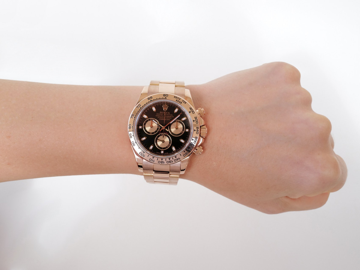 Швейцарський годинник Rolex Daytona Cosmograph Everose Gold Black Dial