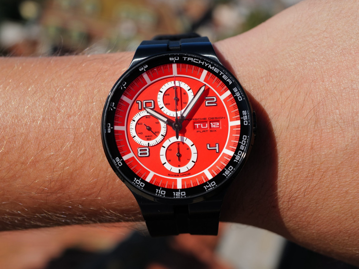 Швейцарський годинник Porsche Design Flat Six Chronograph Red Dial 44