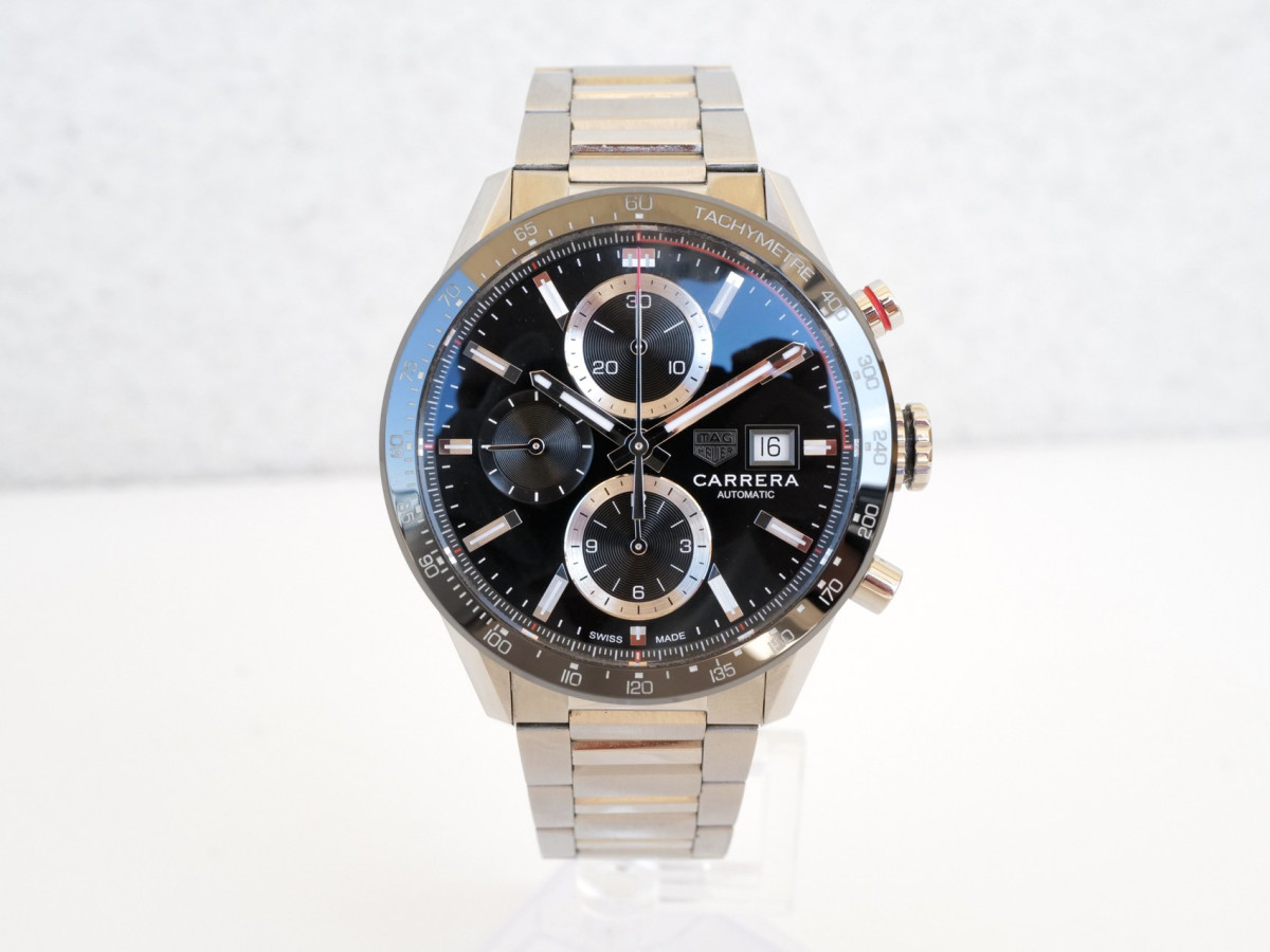 Швейцарские часы Tag Heuer Carrera Calibre 16 Chronograph Black Dial 41