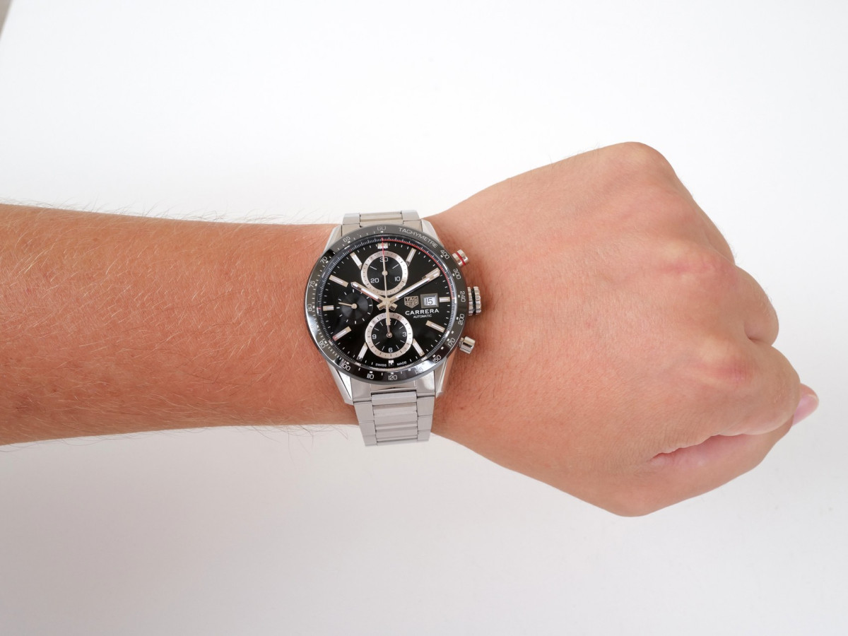Швейцарские часы Tag Heuer Carrera Calibre 16 Chronograph Black Dial 41