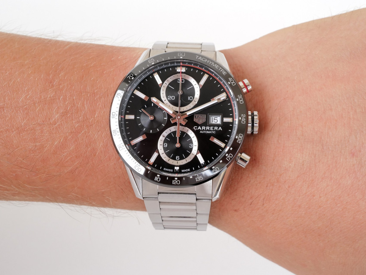 Швейцарские часы Tag Heuer Carrera Calibre 16 Chronograph Black Dial 41