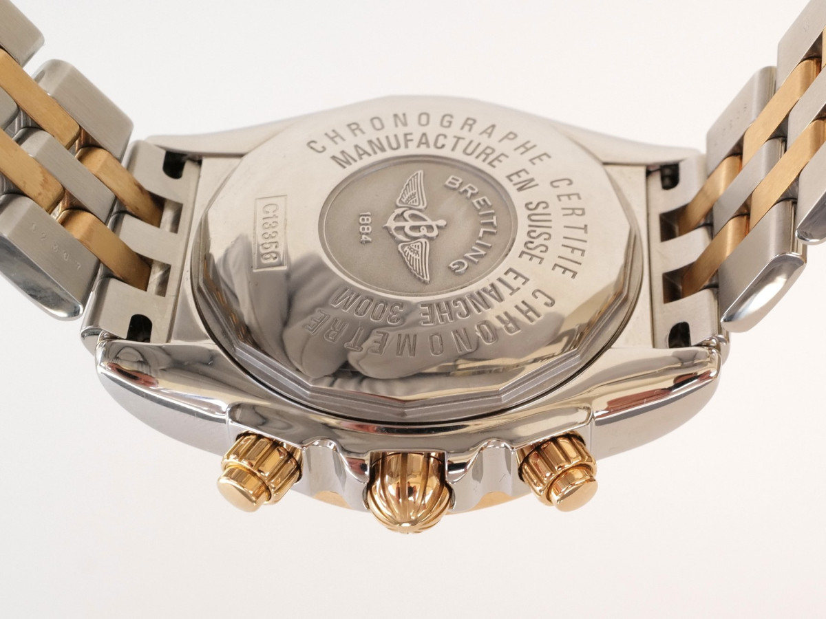 Swiss watch Breitling Chronomat Evolution Gold Steel Blue Roman Dial 44