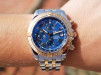Swiss watch Breitling Chronomat Evolution Gold Steel Blue Roman Dial 44