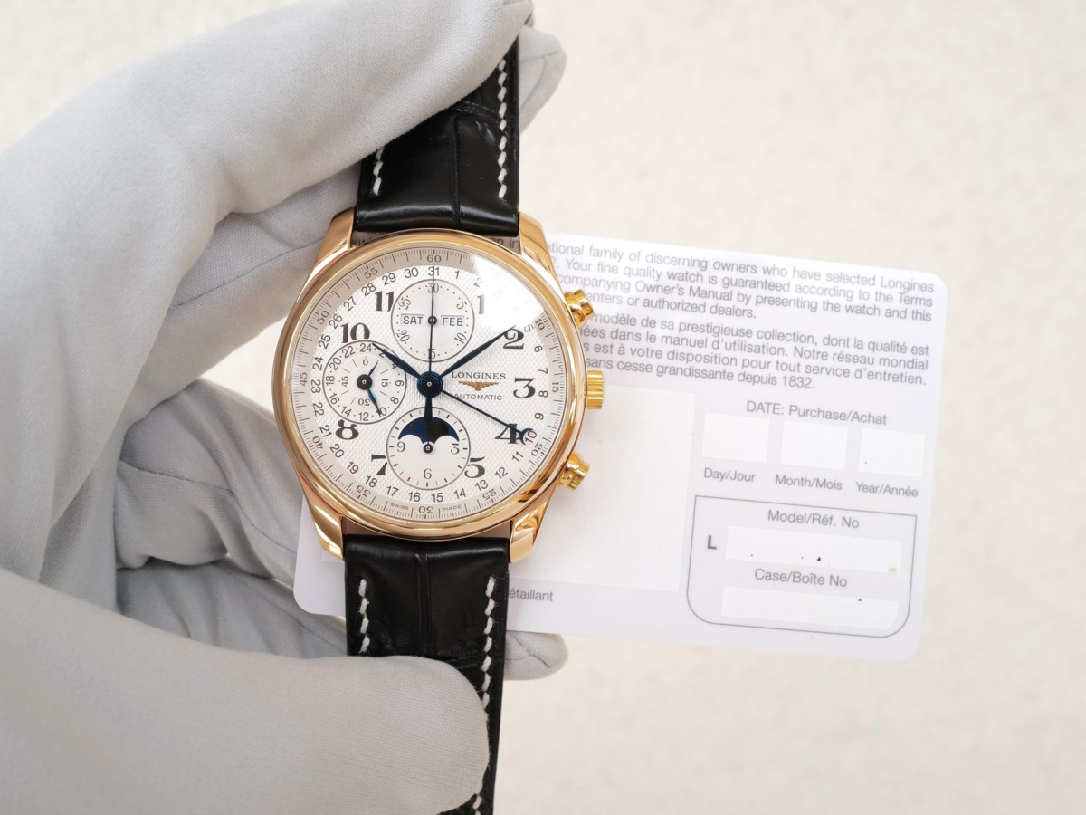 Швейцарський годинник Longines Master Collection GMT Moonphase Automatic Chronograph 18K Rose Gold 40