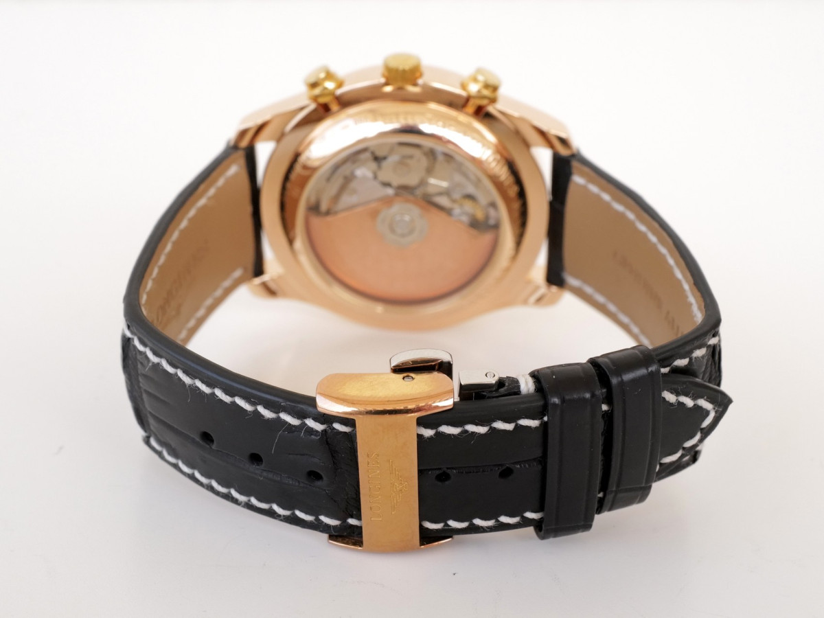 Швейцарський годинник Longines Master Collection GMT Moonphase Automatic Chronograph 18K Rose Gold 40