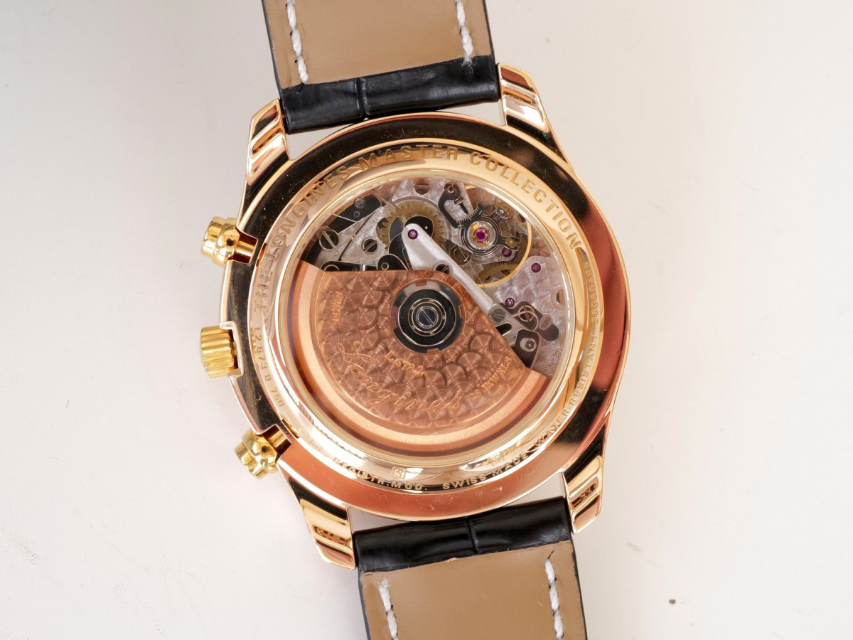 Швейцарський годинник Longines Master Collection GMT Moonphase Automatic Chronograph 18K Rose Gold 40