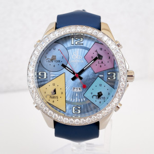 Швейцарський годинник Jacob & Co Five Time Zone 3.25ct Diamonds 47