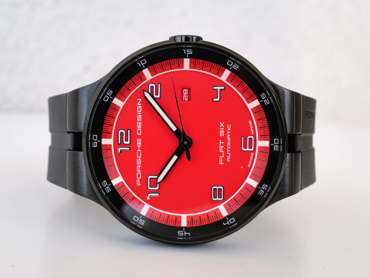 Швейцарские часы Porsche Design Flat Six Red Dial 44