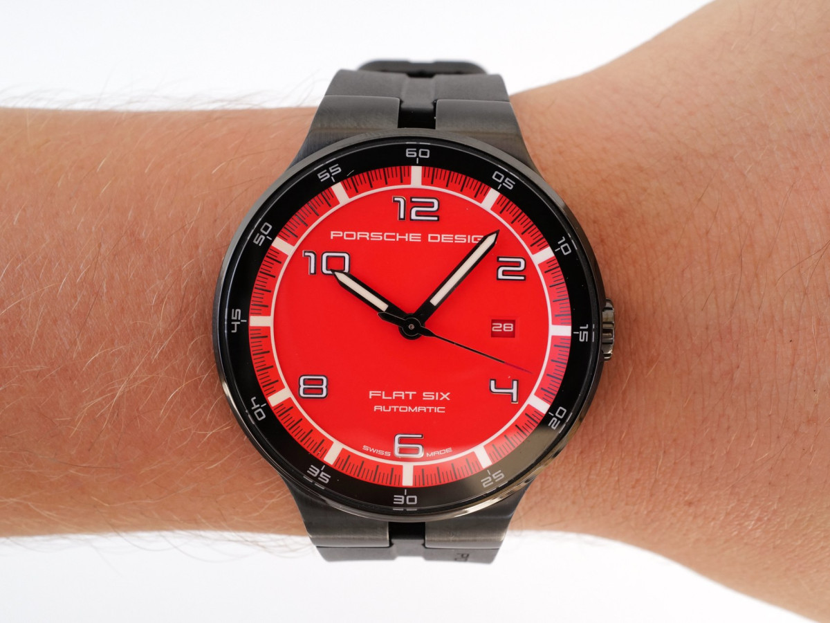 Швейцарские часы Porsche Design Flat Six Red Dial 44