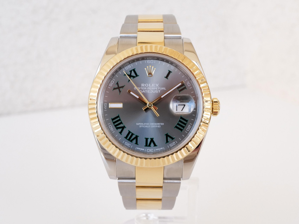 Swiss watch Rolex Datejust 41 Oyster Steel 18K Yellow Gold Wimbledon Dial