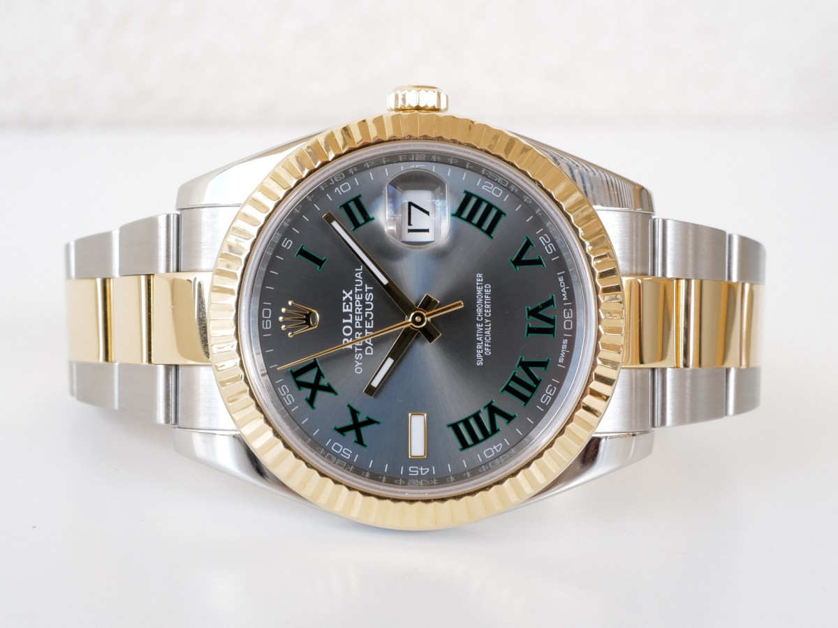 Swiss watch Rolex Datejust 41 Oyster Steel 18K Yellow Gold Wimbledon Dial