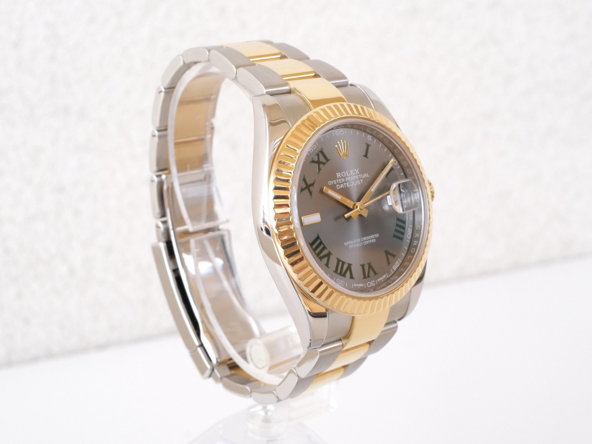 Swiss watch Rolex Datejust 41 Oyster Steel 18K Yellow Gold Wimbledon Dial